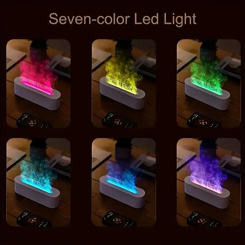 Seven Color Flame Home Diffuser Essential Oil Aromatherapy Cool Mist & LED Fogger